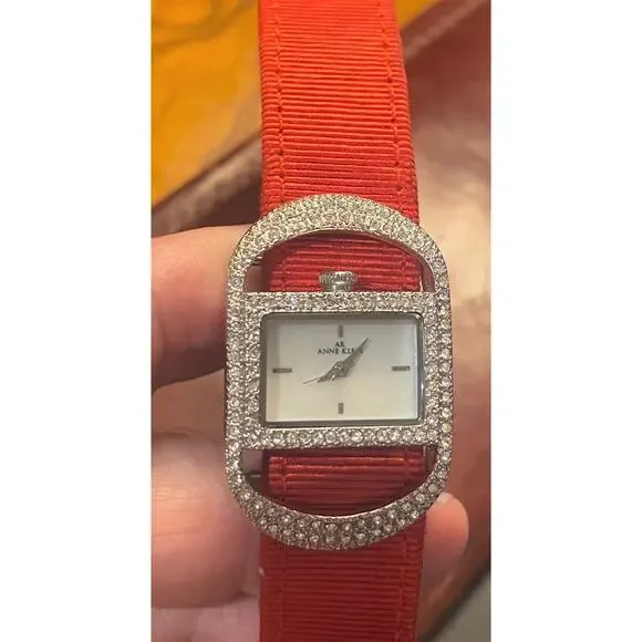 Women's 25mm Silver Tone Anne Klein Watch, Crystal Accents - Picture 3 of 3
